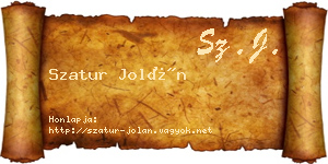 Szatur Jolán névjegykártya