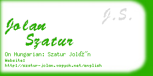 jolan szatur business card